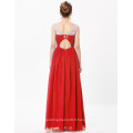 Grace Karin Fashionless Backless Robe de soirée rouge en mousseline de soie en soirée CL6115-1 #